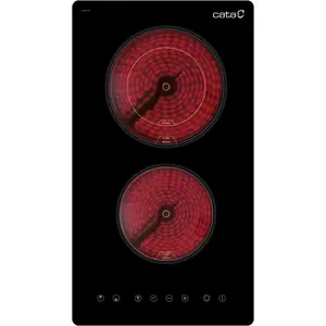 CATA TD 3002 BK, Schwarz, Integriert, 29 cm, Keramik, Glas, 2 Zone(n)