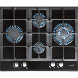 Cata LCI 6031 BK 08041500 Gas-Kochfeld, Glaskeramik, 64 cm Breite, 4 K...