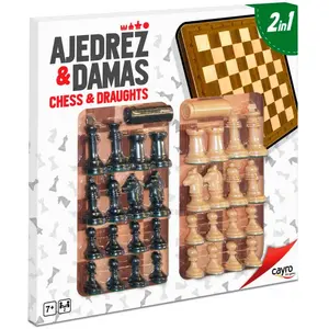 Cayro Schach+dame Komplettes Holzbrettspiel 40 Cm