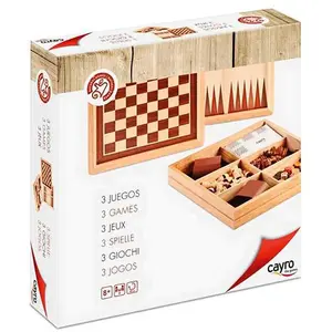 Cayro Schach-dame-backgammon-intarsien-brettspiel