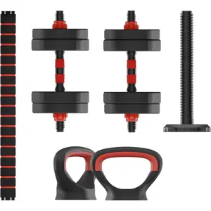 Ksix BMANC01N10, Verstellbare Kurzhantel, Schwarz, Rot, Polyethylen (PE), Stahl, 10 kg, 16 cm, 1 kg günstig