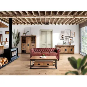 Chester Sarin 3-Sitzer-Ledersofa, 72 cm x 200 cm x 85 cm Giner y Colom... günstig