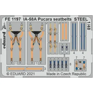 Eduard IA-58A Pucara seatbelts STEEL 1/48 for KINETIC günstig