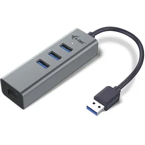 i-tec USB 3.0 Metal 3-Port HUB mit Gigabit RJ45 LAN Adapter