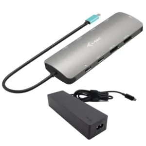 i-tec USB-C Metal Nano 2x HDMI Docking Station, PD 100W + Charger 100W