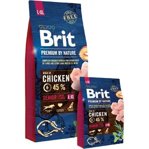 Brit Premium by Nature Senior L+XL, Senior, Apfel, Huhn, Mais, 15 kg