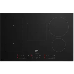 Beko HII85720UFT, Schwarz, Integriert, 80 cm, Zonen-Induktionskochfeld...