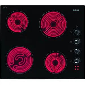 58cm 4-brenner 5800w glaskeramik-kochfeld schwarz Beko HIC64100