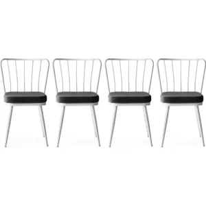 Homitis Skye Decor, Y ld z - 962 V4, Stuhlset (4 Stück), Weiß, 100 % M... günstig