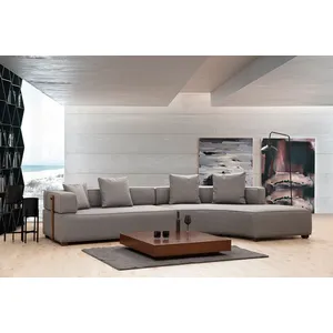 MENZZO Hanah Home, Ecksofa in Grau, 180 x 105 cm, Buchenholzrahmen & 100% Polyester, 5 Kissen, 8 cm Schaumstoff, skandinavisches Design, ideal für modernes Wohnen. günstig