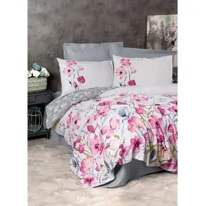 L'Essentiel Linge de Maison, Carla - Grey, Ranforce King-Size-Bettbezug-Set (FR), Grau, 100 % BAUMWOLLE RANFORCE, 240 x 220 cm günstig