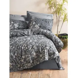 L'Essentiel Linge de Maison, Comely - Anthracite, Ranforce King-Size-Bettbezug-Set (FR), Anthrazit, 100 % BAUMWOLLE RANFORCE, 240 x 220 cm günstig