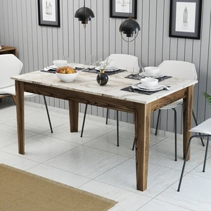 MENZZO Skye Decor, Milan 515 - Walnut, White, Esstische, Nussbaum, 145 x 75 x 88 cm günstig