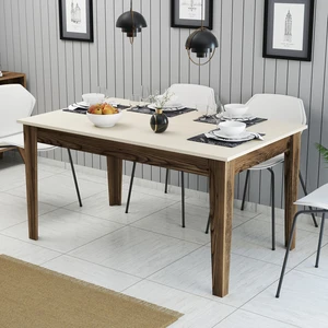 MENZZO Skye Decor, Milan 517 - Walnut, Cream, Esstisch, Nussbaum, 100 % MELAMINBESCHICHTETE SPANPLATTEN, 145 x 88 x 75 cm günstig