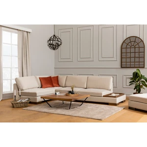 MENZZO Hanah Home, Ecksofa Beige, 193 x 313 cm, 80 cm hoch | Buchenhol... günstig