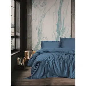 L'Essentiel Linge de Maison, Elegant - Blue, Satin-King-Bettbezug-Set (FR), Blau, 100 % Baumwollsatin, 240 x 220 cm günstig
