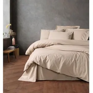 L'Essentiel Linge de Maison, Plain - Beige, Ranforce King-Size-Bettbezug-Set (FR), Beige, 100 % BAUMWOLLE RANFORCE, 240 x 220 cm günstig
