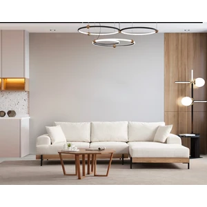 MENZZO Hanah Home, Eti Oak Right - White, Ecksofa, BUCHENHOLZ / SPANPLATTEN, Weiß, 280x170 x 98 x 78 cm günstig