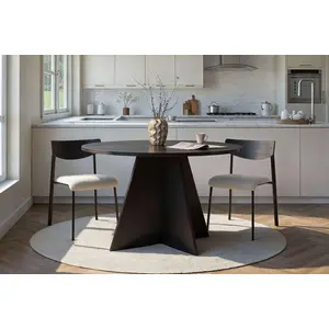 Drawer Skye Decor, Virella - Wood Black, Esstisch, Holz Schwarz, 100 % Melaminplatte, 120 x 120 x 75 cm günstig