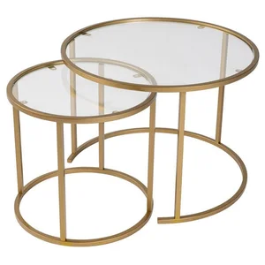 Skye Decor Couchtisch 100% TEMPERED GLASS & METAL, 60 cm - 42 cm (2 Pieces), 857NRD11 (Set, 2-St., 1x Großer Tisch (60x43x60) 1x Kleiner Tisch(42x39x42), Ineinanderschiebbar, Modernes Metall-Glas-Konzept günstig