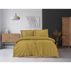 L'Essentiel Linge de Maison, Elegant - Mustard, Senf, Satin-King-Bettbezug-Set (FR), 100 % Baumwollsatin, 240 x 220 cm günstig