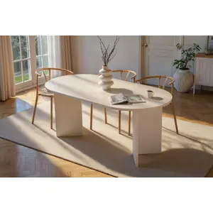 Drawer Skye Decor, Sablin - Wood White, Esstisch, Holzweiß, 100 % Mela... günstig