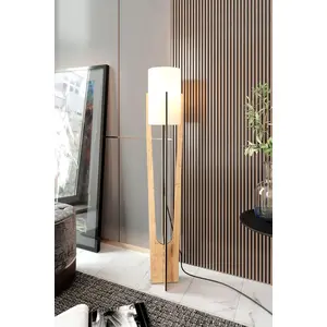 Opviq, Hochwertige Stehlampe aus Craft-Papier & MDF, Eiche, 135 cm hoch | 1 x E27, max. 40 W, IP23 | Skandinavisches Design in Beige, ideal für modernes Wohnen. günstig