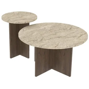 Skye Decor Couchtisch Siam Private (Set, 2-St., 2er Set mit zwei unterschiedlich großen), Travertin -Walnuss, Boho günstig