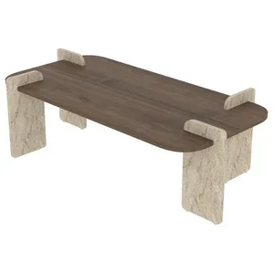 Skye Decor Couchtisch Siam Leapiri (Packung, 1 Tisch), Japandi Deko,Briete 120, Rechteckige Bauform, Travertin Walnuss günstig