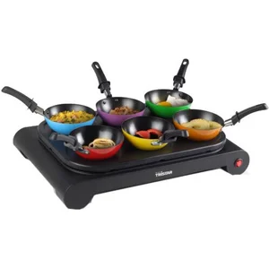 Tristar BP 2827 Tisch-Kochplatte Wok-Set mit 6 Pfannen und Backform fü... günstig