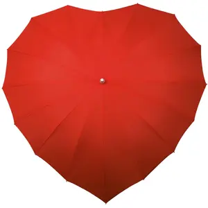 Impliva, Regenschirm, Regenschirm - Herzförmiger Regenschirm registriertes Design - Manuelle Öffnung - Winddicht - 110 cm, Rot günstig