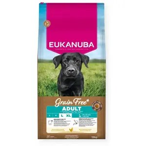 Eukanuba Grain Free Adult Large Breed 12kg mit Huhn Getreidefreies Trockenfutter für erwachsene Hunde großer Rassen