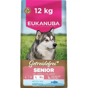 Eukanuba Senior Hundefutter getreidefrei mit Fisch für große Rassen, P...