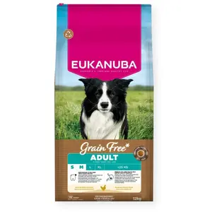 EUKANUBA Adult mit Huhn 12kg Getreidefreies Trockenfutter für ausgewac...
