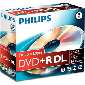 Philips 1x5 DVD+R 8,5GB DL 8x JC (5x), Optischer Datenträger günstig