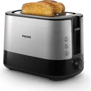 Philips Viva Collection Toaster, 2 Toastschlitze, Brötchenaufsatz, 8 S...