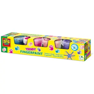 Ses, Künstlerfarbe + Bastelfarbe, Fingerfarbe Trendfarben, 4x110ml (440 ml)