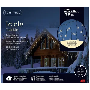 Lumineo LED-Lichterkette Lumineo Lichtervorhang ICICLE TWINKLE 175 LED...
