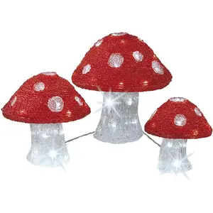 Lumineo 72242 Pilzfiguren-set 3 Einheiten Rot Rot One Size