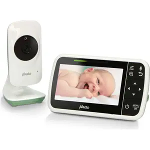 Alecto DVM149GN  - Babyphone mit Kamera und 4.3"-Farbdisplay, Weiß/Grü...