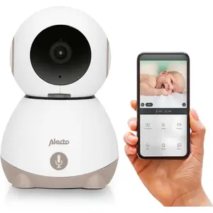 Alecto SMARTBABY10BE - WLAN-Babyphone mit Kamera, Weiß/Taupe