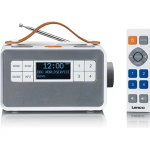 Lenco PDR-065WH - Transportables UKW-/DAB+-Radio für Senioren mit groß...