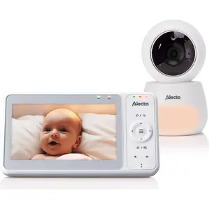 Alecto DVM2050 - Babyphone mit HD-Kamera, großem 5-Zoll-Farbdisplay un...
