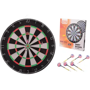 Johntoy Neutral Dartscheibe mit Darts schwarz günstig