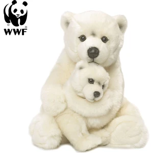 WWF Plüschtier Eisbärmutter mit Baby (28cm) Kuscheltier Stofftier