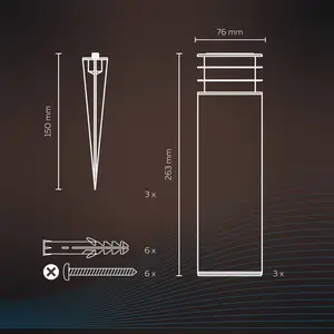 Calex Smart Outdoor Garden Post, RGBW, 3er-Set