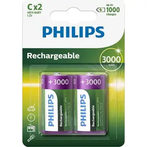 Philips Rechargeables Akku R14B2A300/10, Wiederaufladbarer Akku, C, Ni... günstig