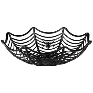 Boland Dekoobjekt Spinnennetz Schale Halloween Dekoration, Schwarz günstig