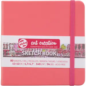 Talens, Heft + Block, Malbuch 12 x 12 cm Korallrot (12 x 12 cm, Blanko)