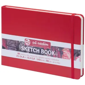 Talens, Heft + Block, Sketchbook Red 14.8 x 21 cm, 140 g, 80 sheets (A5)